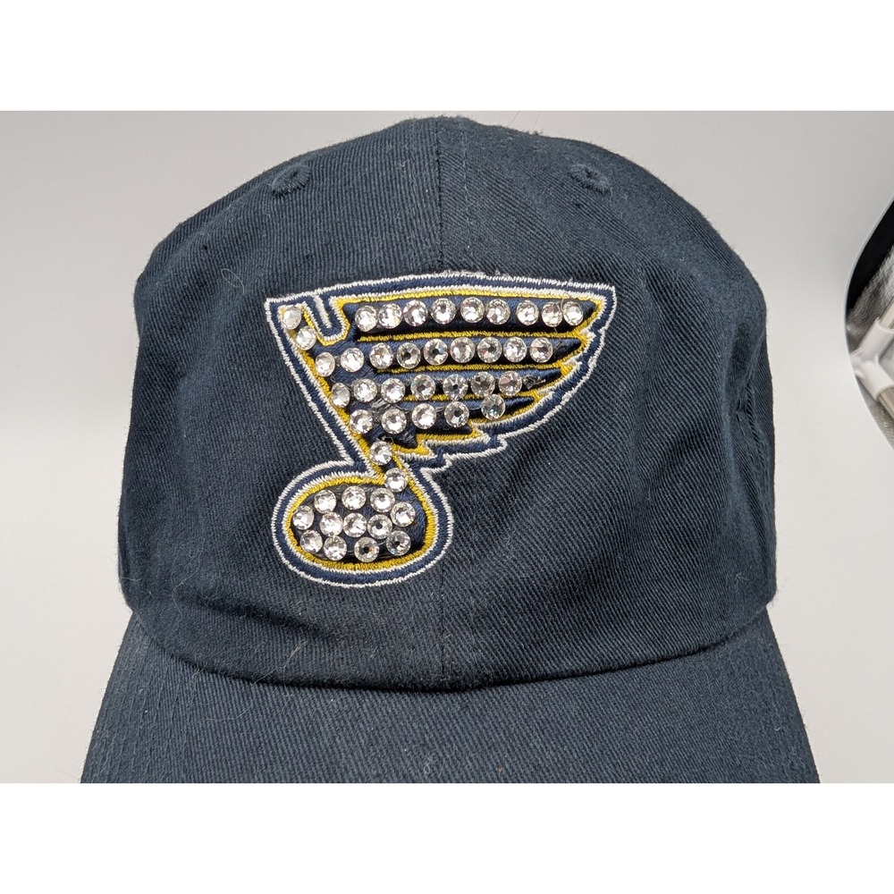 47 Brand St Louis Blues Rhinestone Navy Blue Adjustable Baseball Hat NHL Cap - Picture 2 of 10